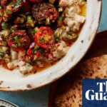 Sami Tamimi’s musabaha, or warm chickpeas with spicy cherry tomato and coriander salad.